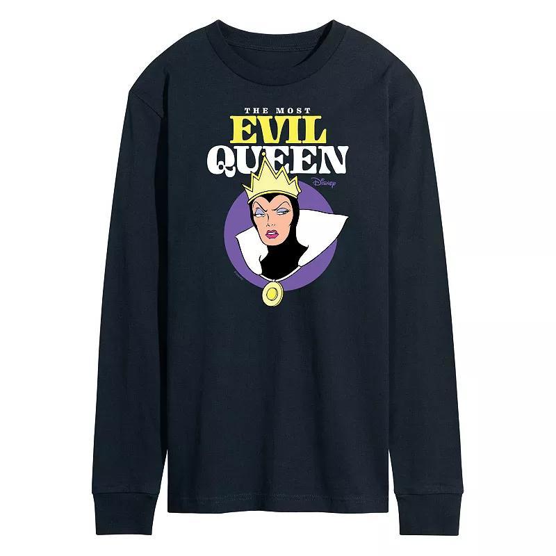 Disney Villains Snow White Evil Queen Mens Long Sleeve Graphic Tee Blue Product Image