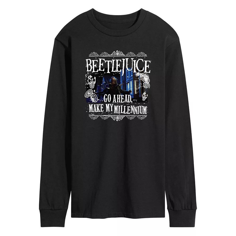Mens Beetlejuice Make Me Millennium Long Sleeve Graphic Tee Product Image