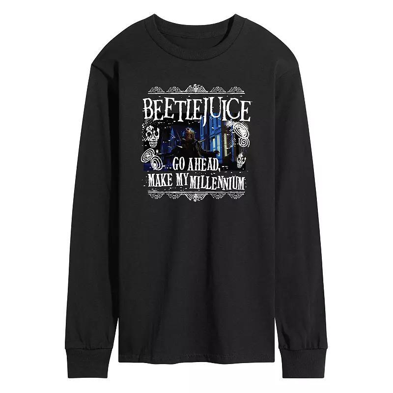 Mens Beetlejuice Make Me Millennium Long Sleeve Graphic Tee Product Image