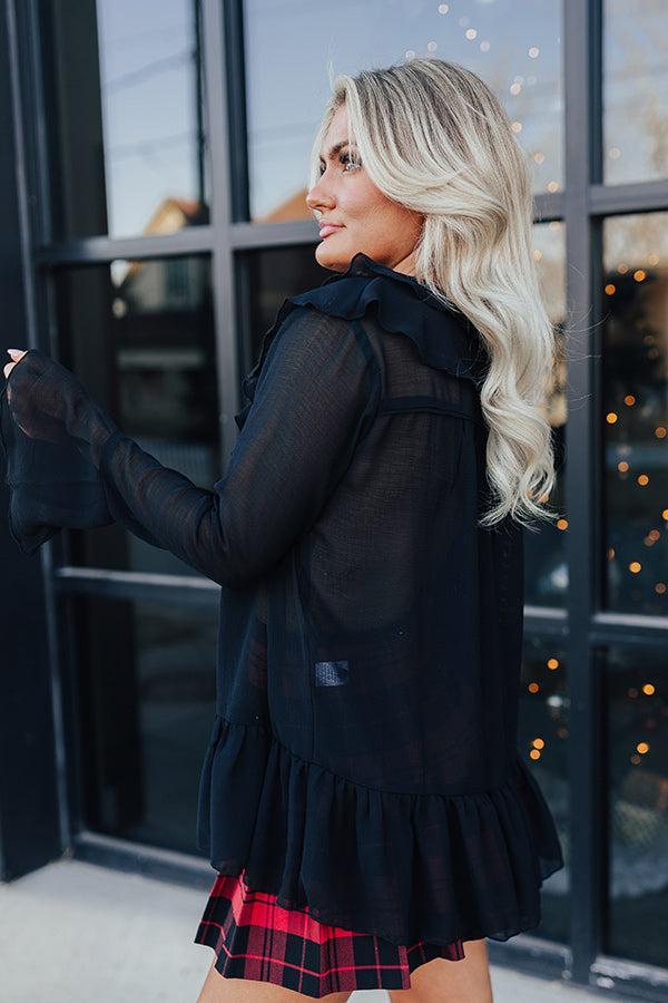 Positive Affirmation Shift Top In Black Product Image