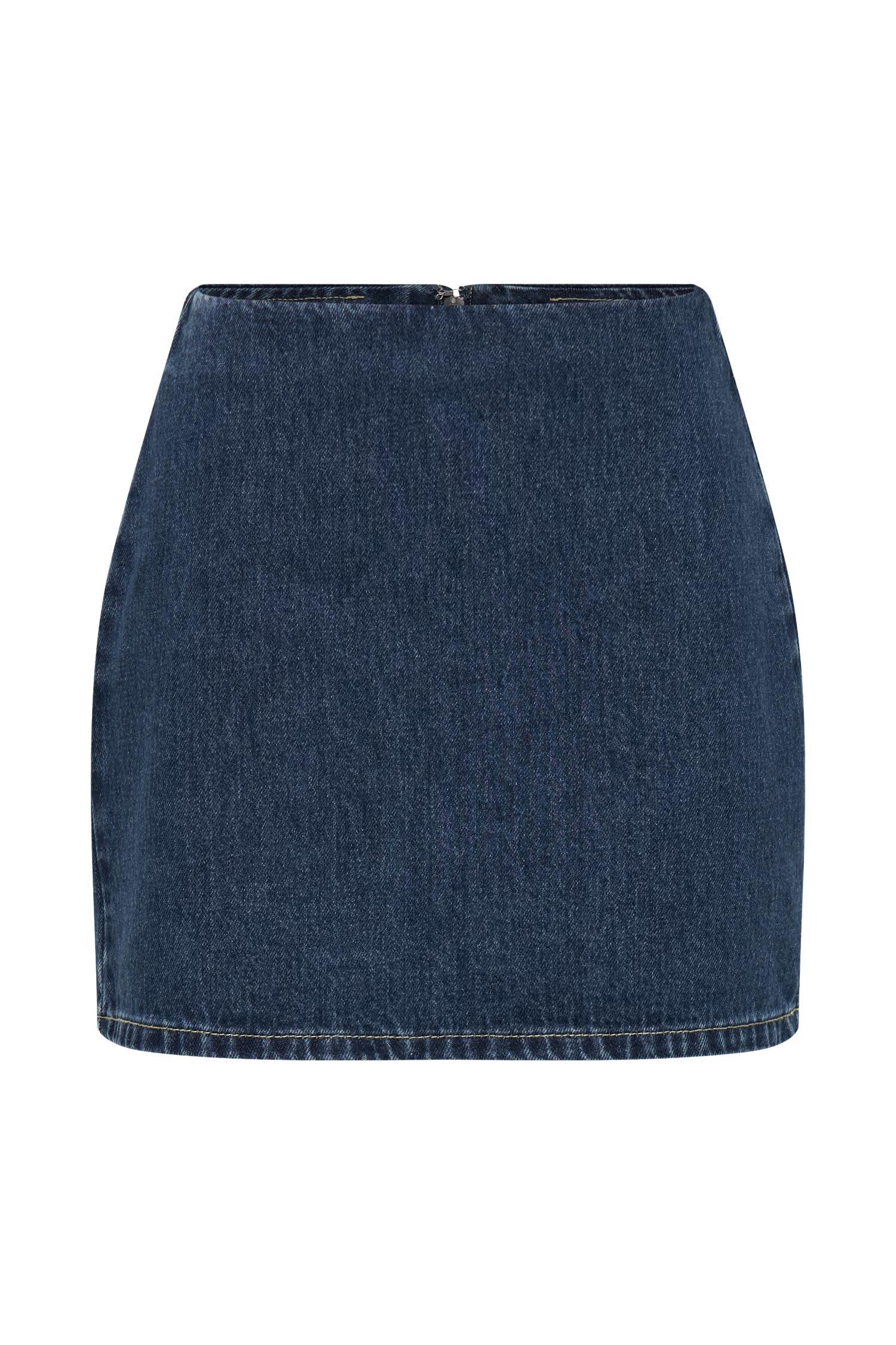 Ellie Denim Mini Skirt - Dark Blue Product Image