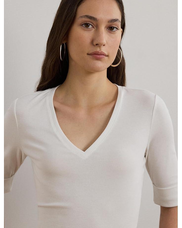 Stretch Cotton Boatneck Tee Product Image