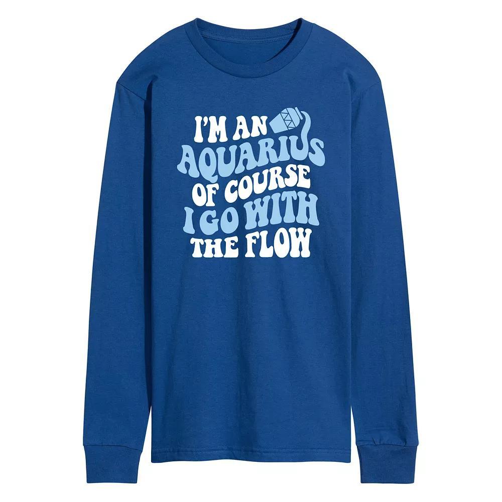Men's I'm An Aquarius Long Sleeve Graphic Tee, Size: Small, Blue Product Image