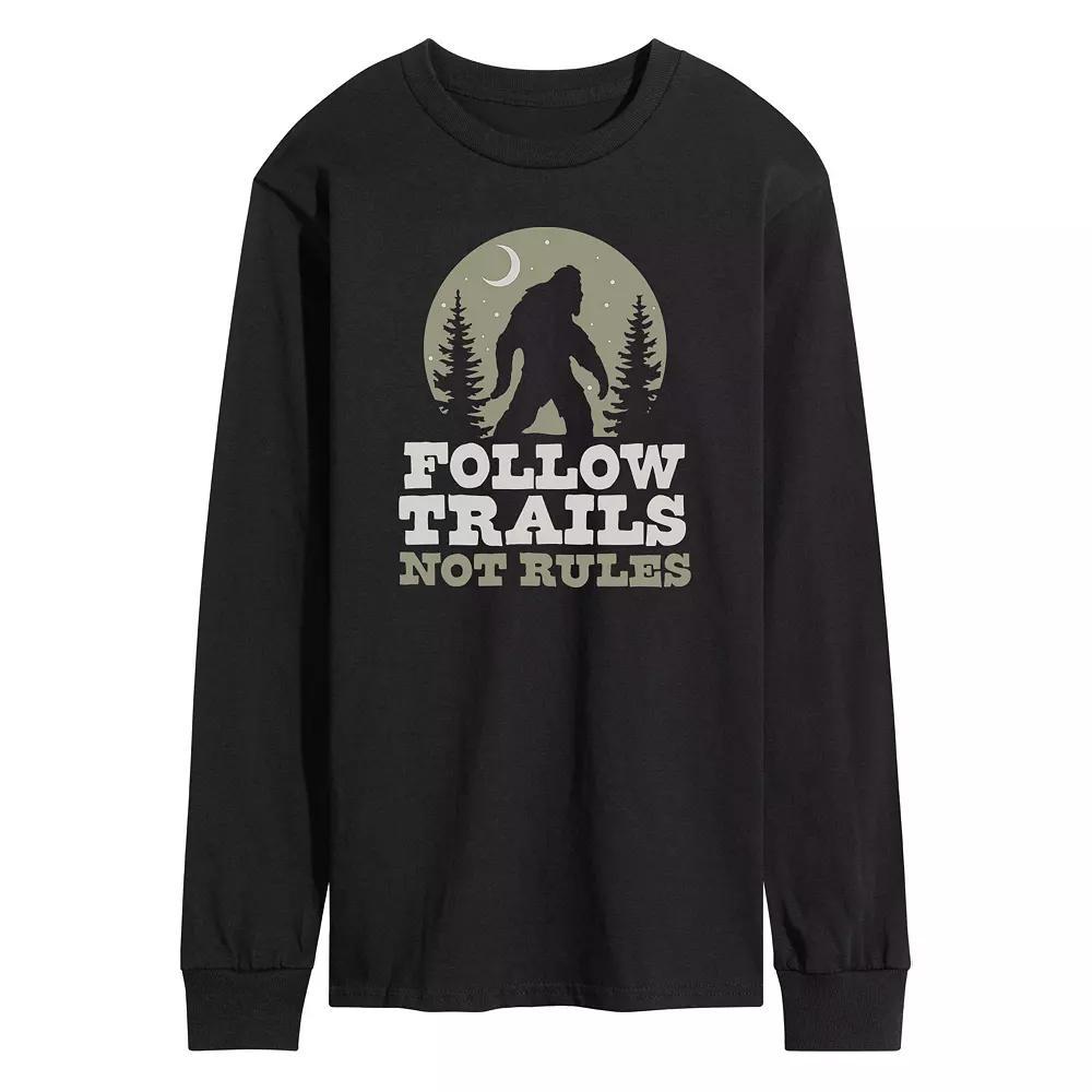 Men's Follow Trails Not Rules Sasquatch Long Sleeve Tee, Size: XXL, Black Product Image