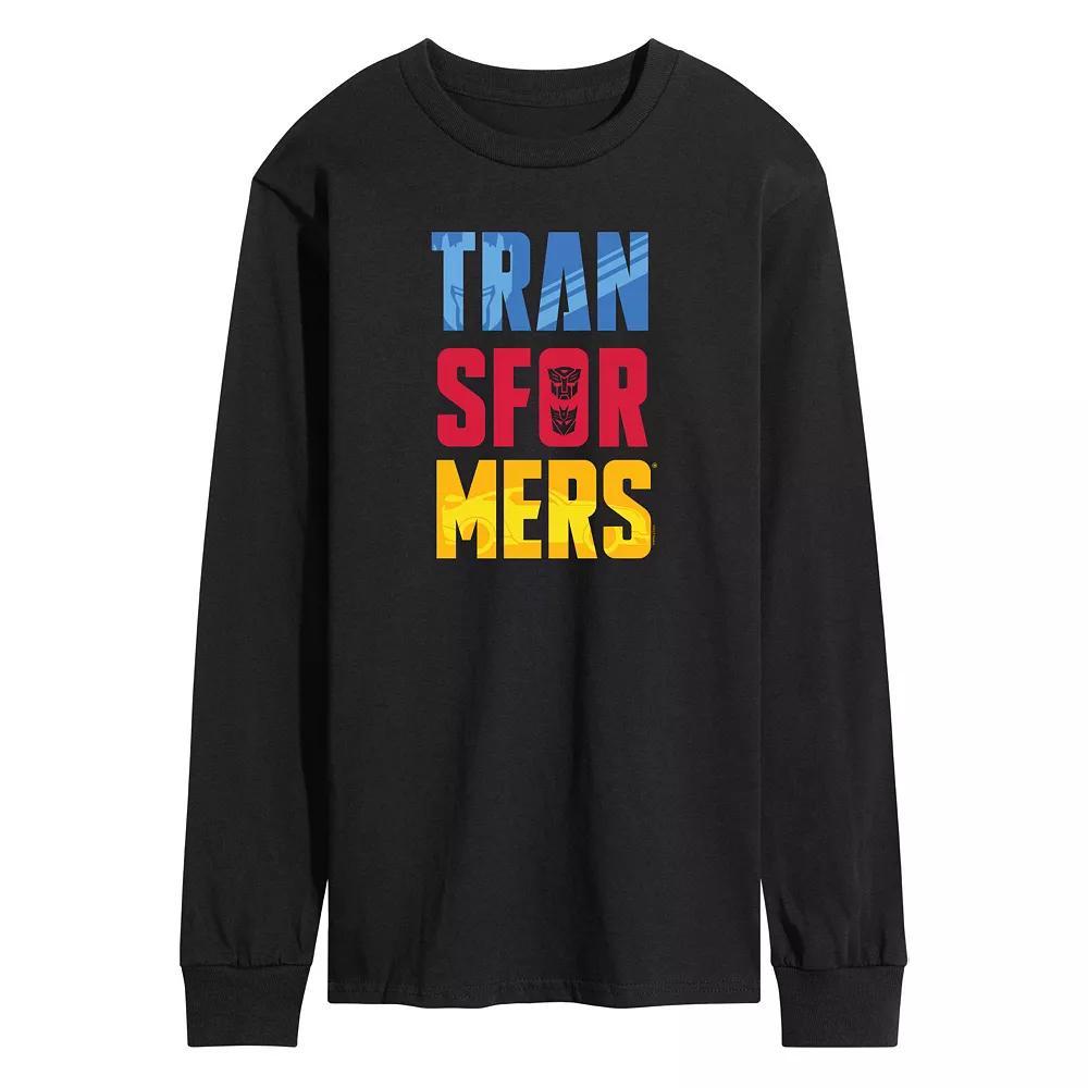 Mens Transformers Logo Long Sleeve Graphic Tee Product Image