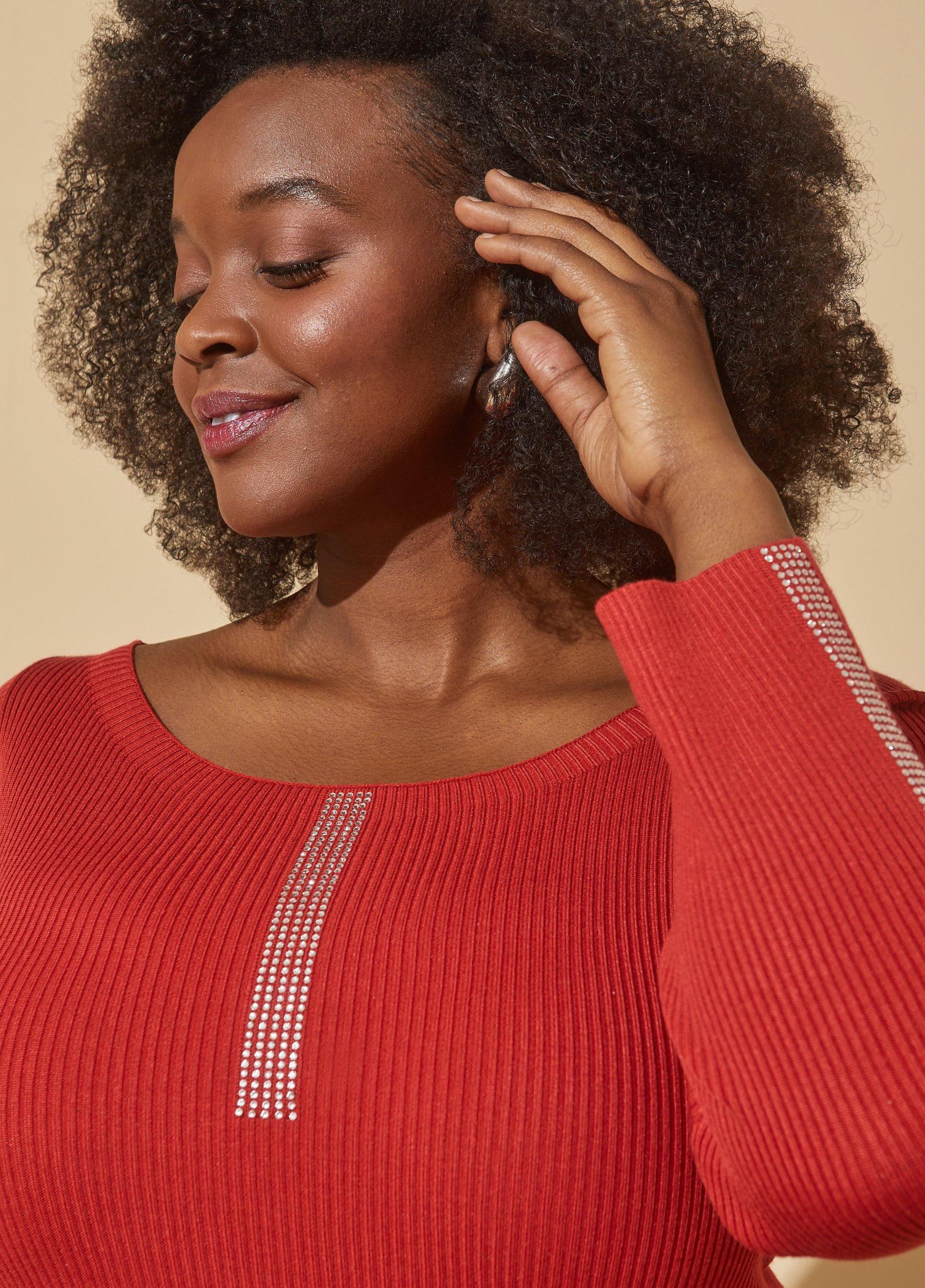 Crystal Ribbed Sweater Dress Product Image