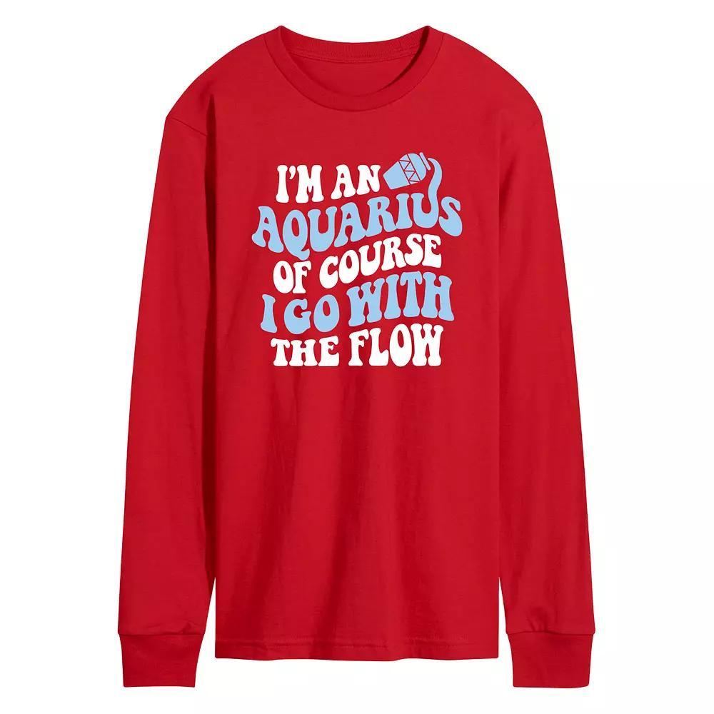 Men's I'm An Aquarius Long Sleeve Graphic Tee, Size: Small, Blue Product Image