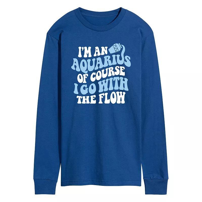 Men's I'm An Aquarius Long Sleeve Graphic Tee, Size: Small, Blue Product Image