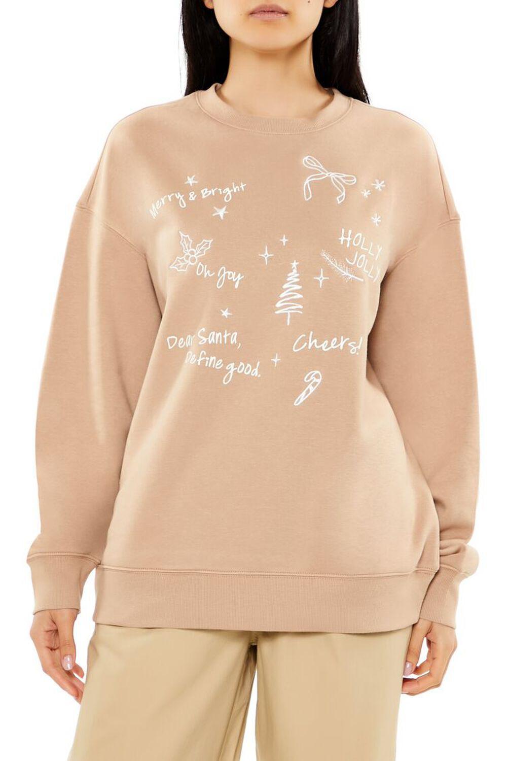 Christmas Doodle Fleece Pullover | Forever 21 Product Image