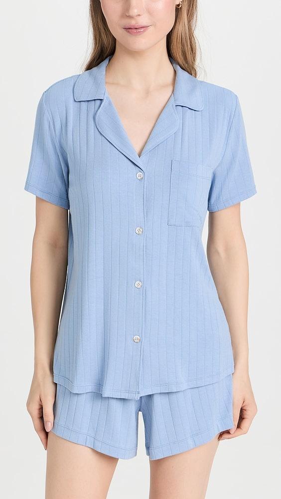 Eberjey Gisele Rib Relaxed Short PJ Set | Shopbop Product Image