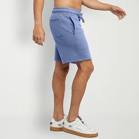 Hanes Originals Mens Fleece Sweat Shorts, 8 Deep Forte Blue Heather 2XL Product Image