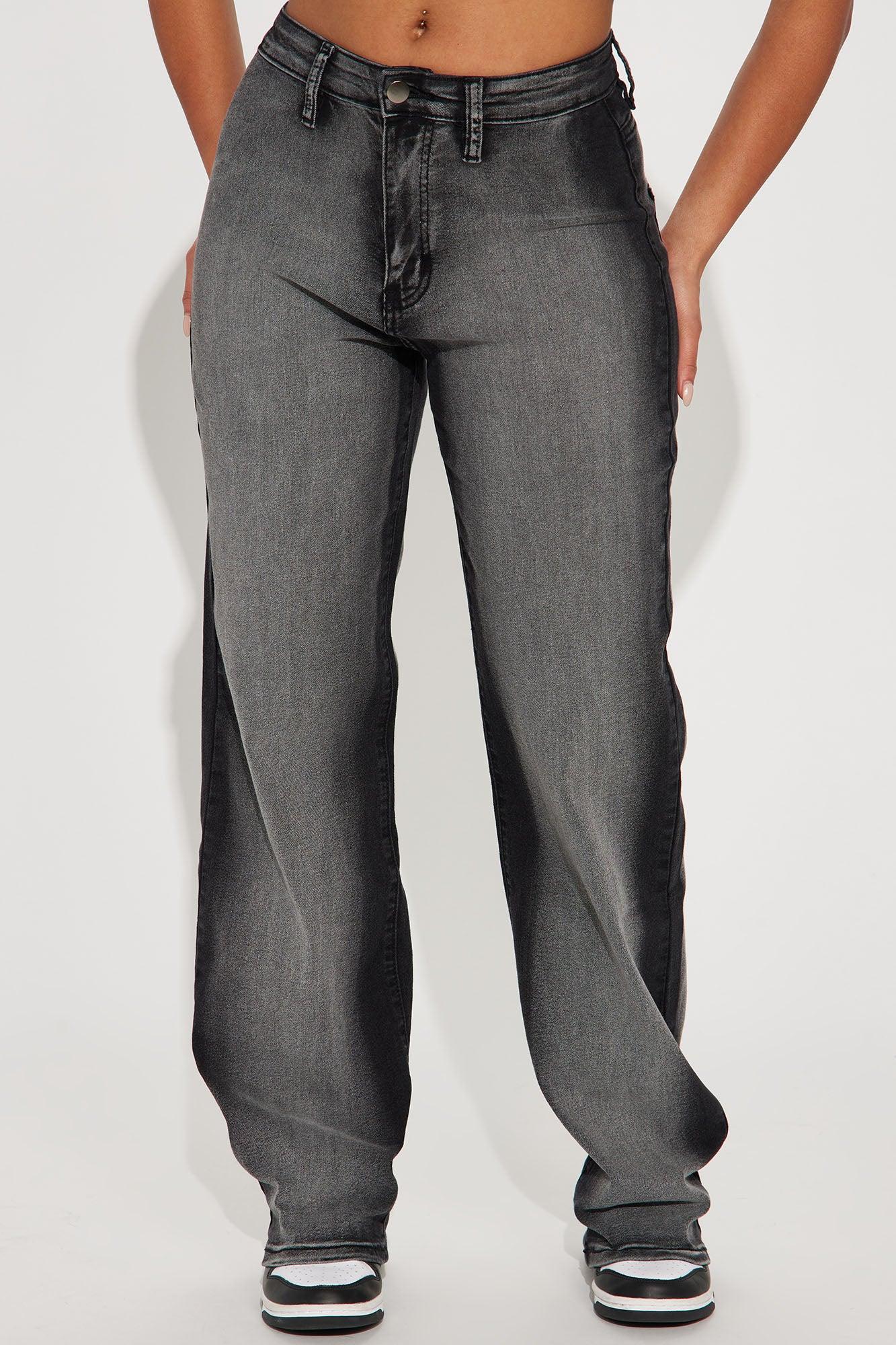 For The Streets Stretch Straight Leg Jeans - Black Wash Product Image