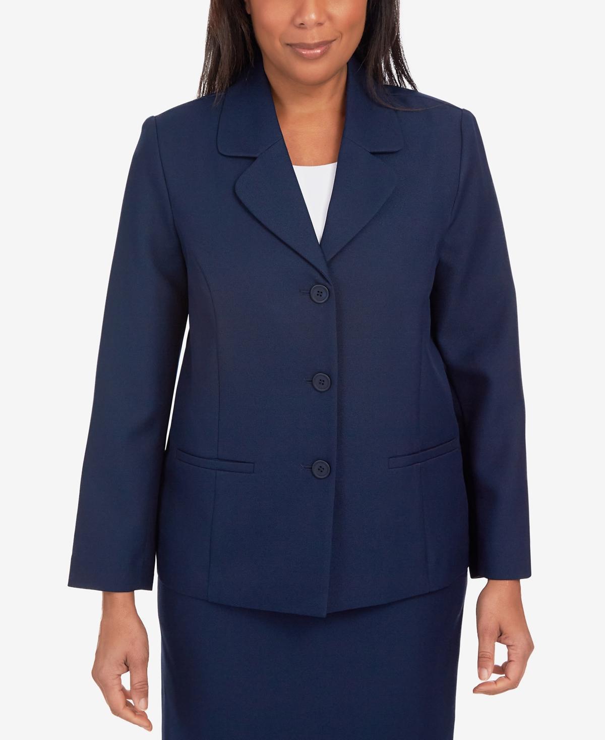 Plus Size Alfred Dunner Basic Lightweight Blazer, Women's, Size: 22 W, Blue Product Image