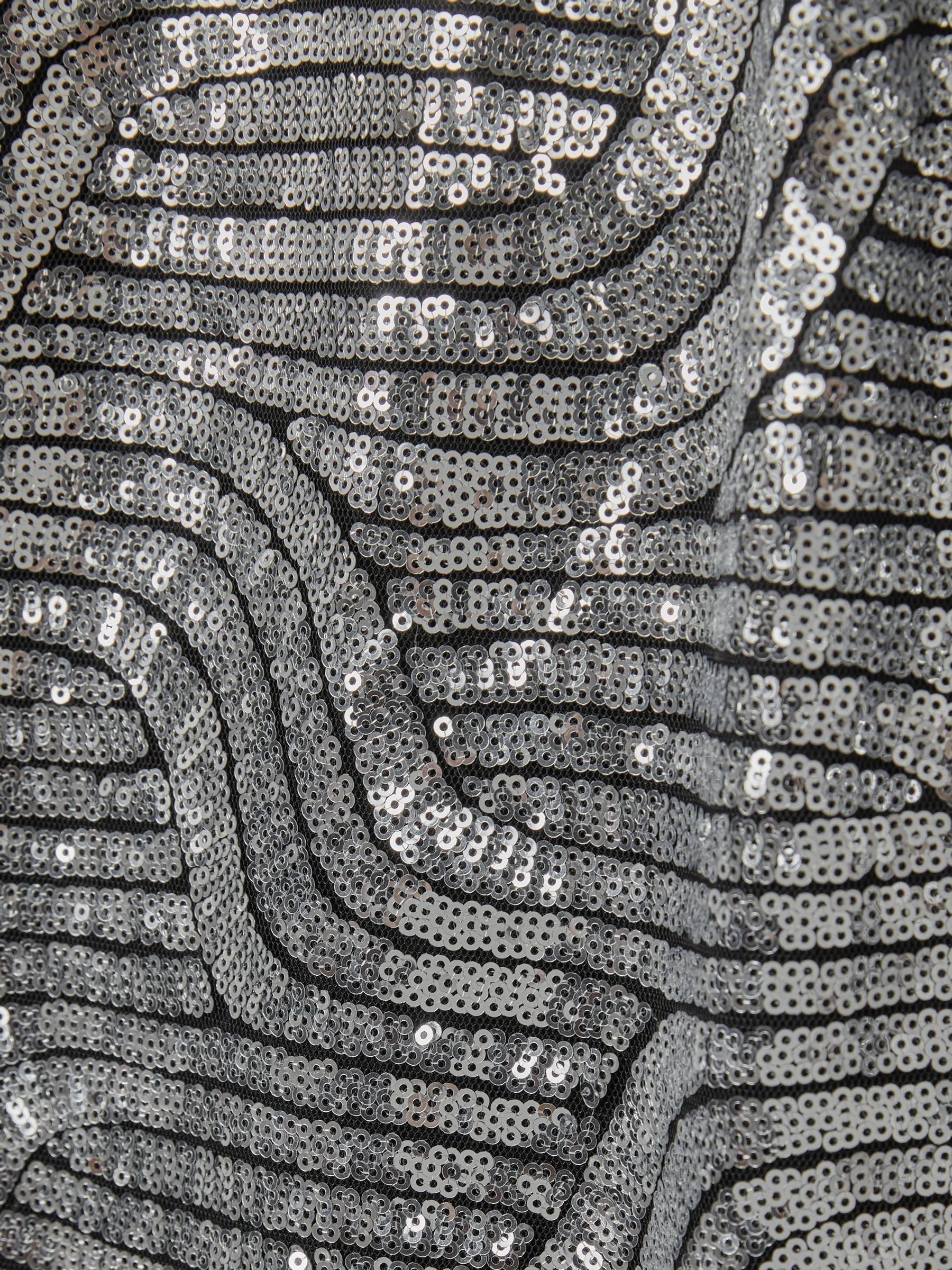 Halston Sequin Mini Dress in Silver Product Image