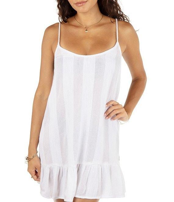 Hurley Dobby Gauze Stripe Scoop Neck Mini Dress Swim Cover-Up Product Image