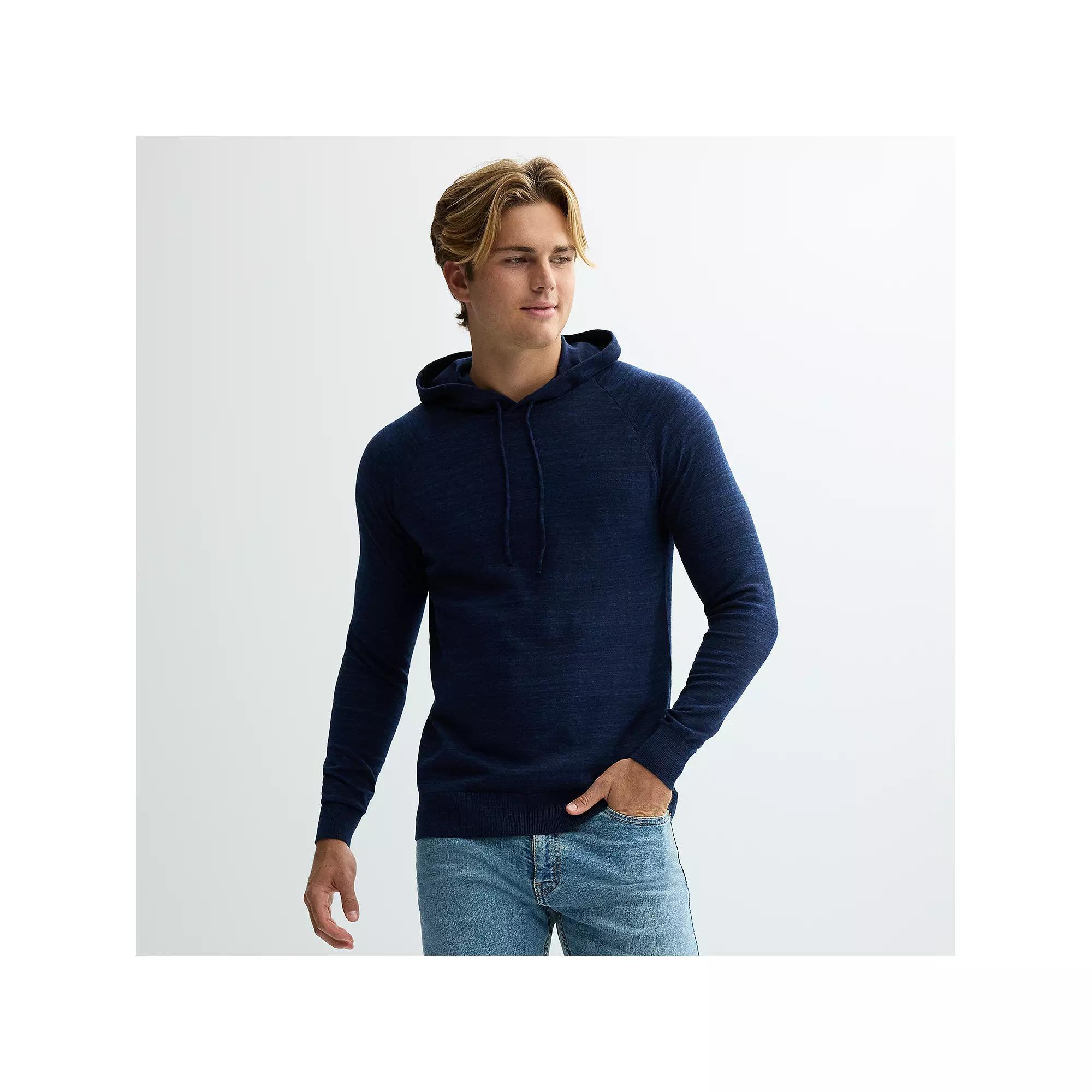 Men's Sonoma Goods For Life® Sweater Pullover Hoodie, Size: XL, Navy Black Grey Product Image