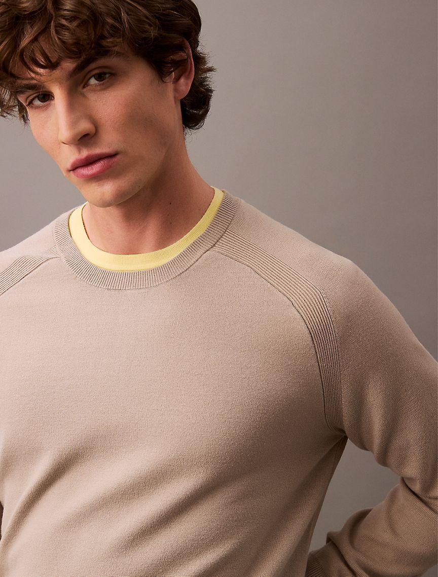 Calvin Klein Men's Tech Knit Crewneck Sweater - Brown - XS Product Image