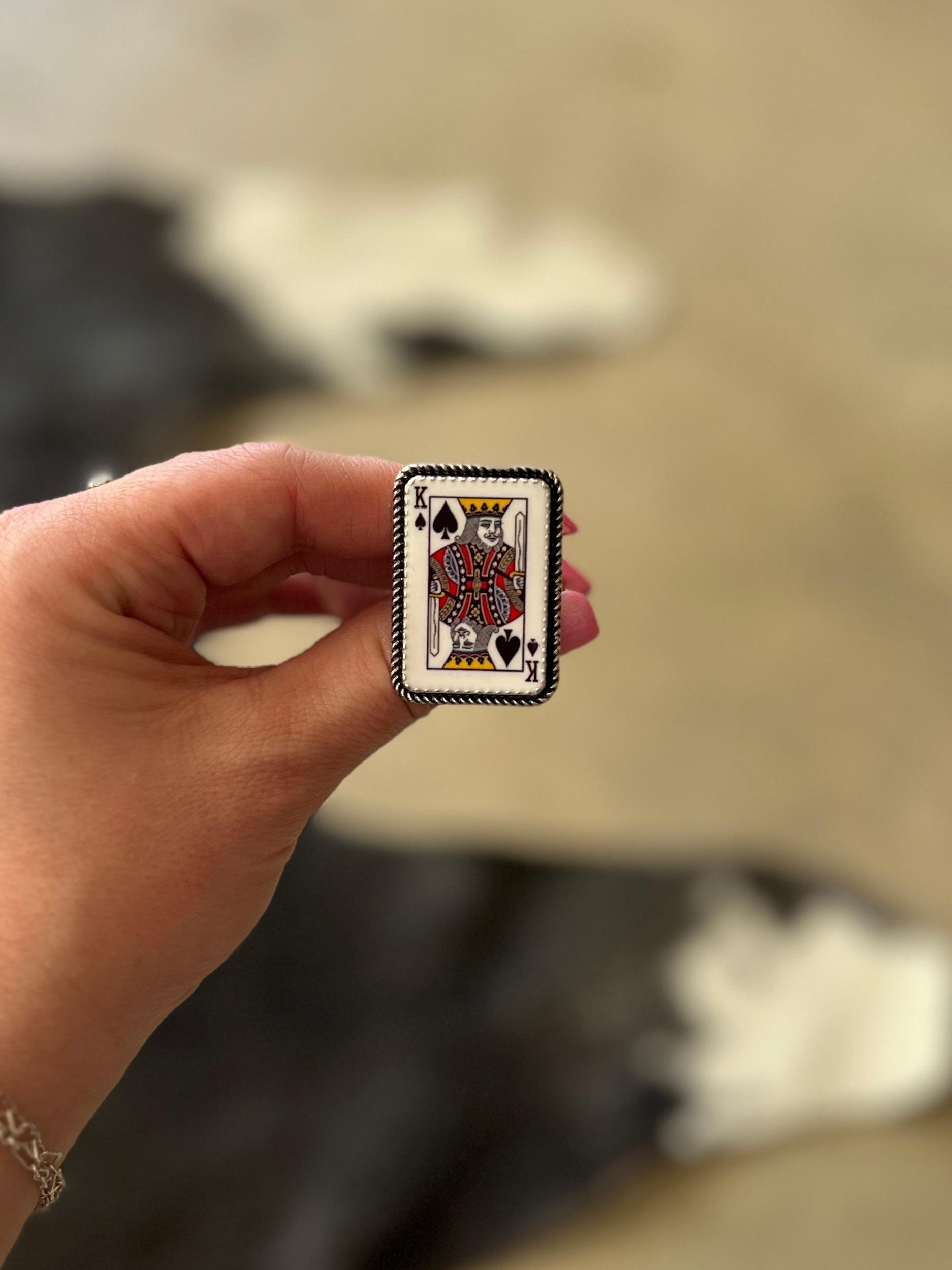 King of Spades Adjustable Ring Product Image
