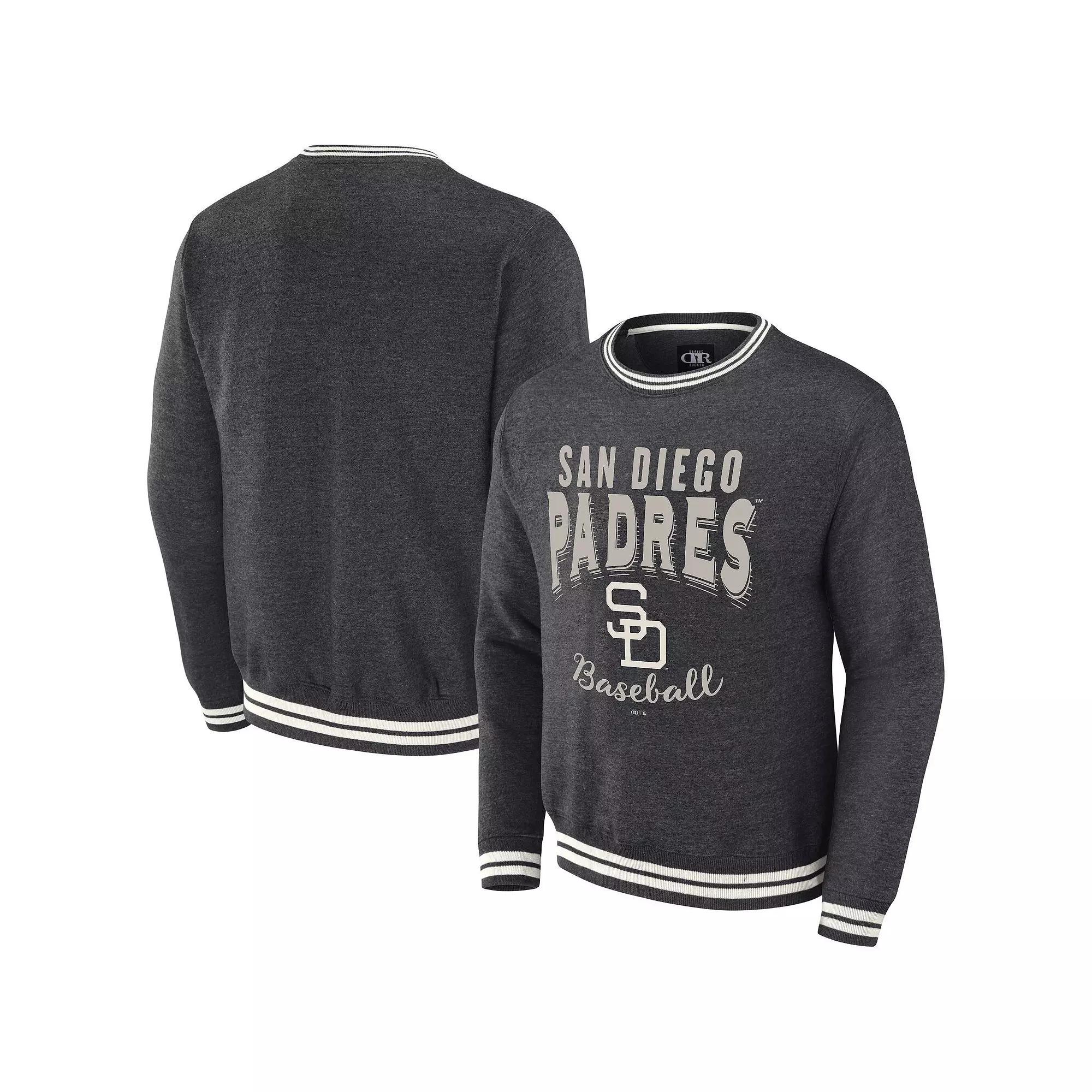 Men's Darius Rucker Collection by Fanatics  Heather Charcoal San Diego Padres Vintage Pullover Sweatshirt, Size: Medium Product Image