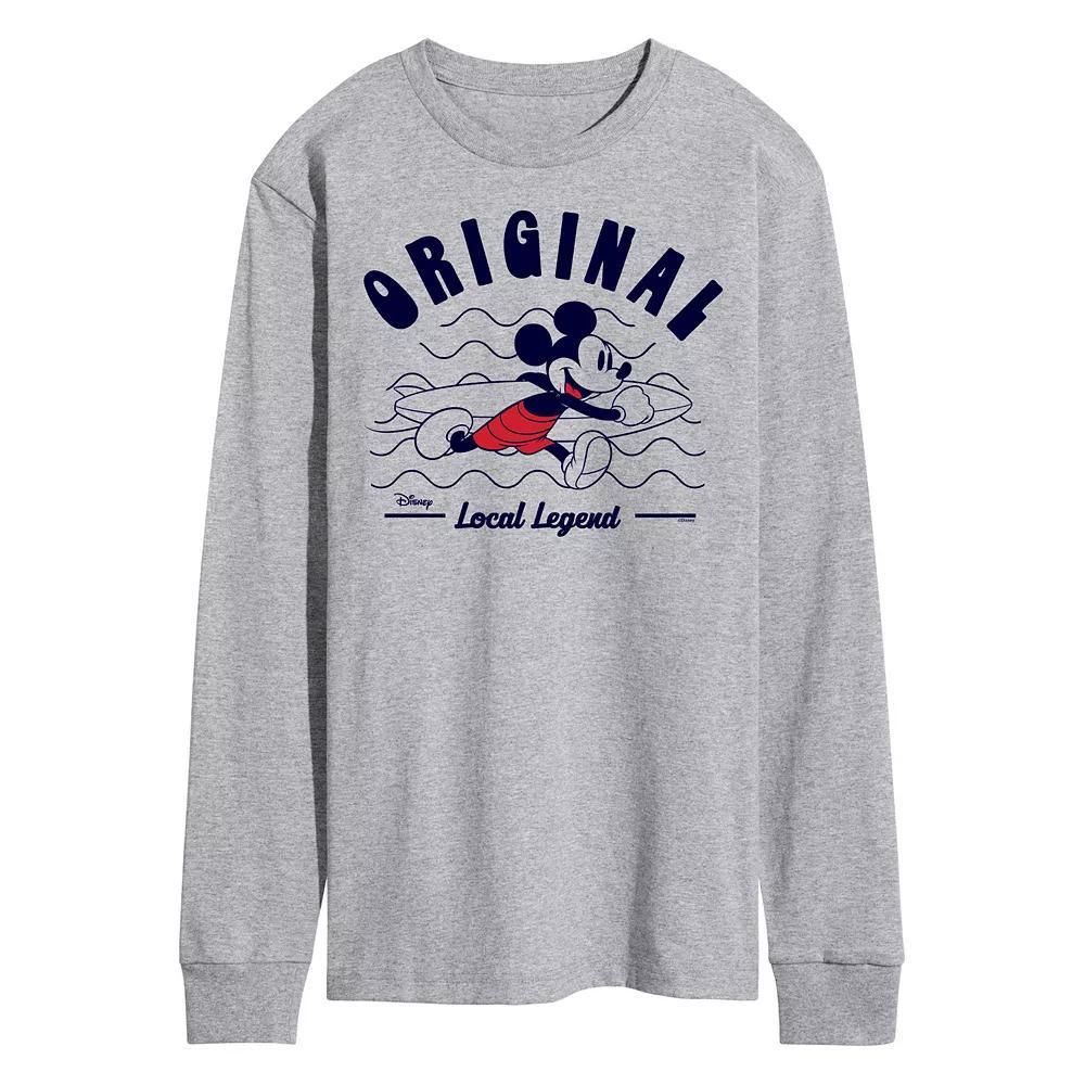 Disneys Original Local Legend Mens Graphic Tee Grey Gray Product Image