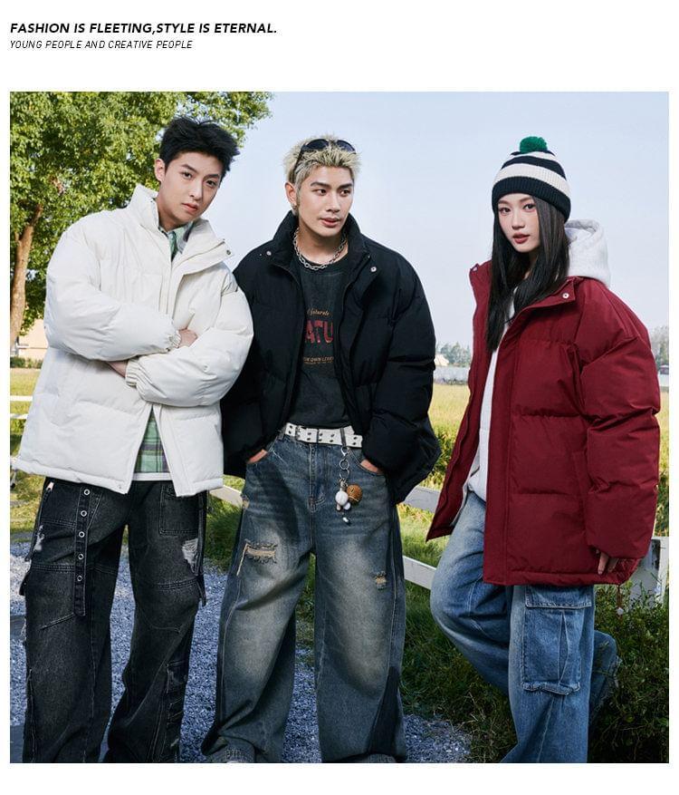 Plain Zip Puffer Jacket Product Image
