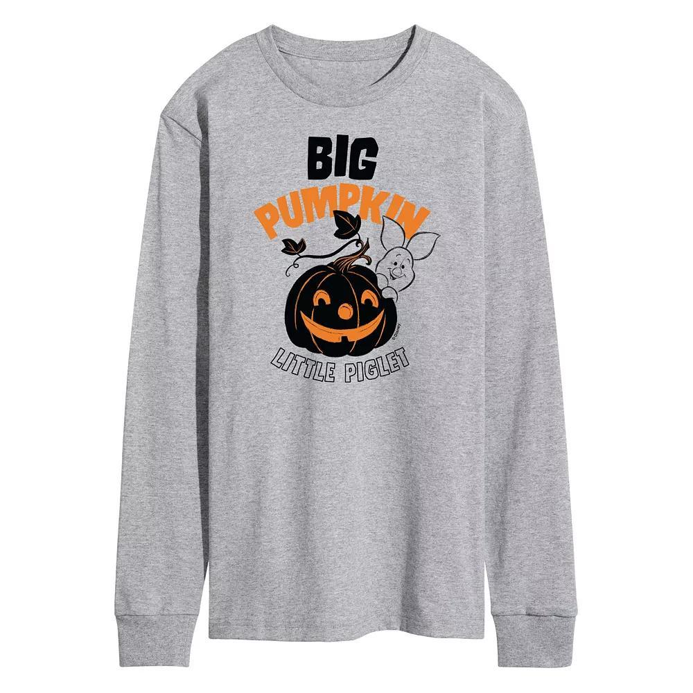 Disneys Winnie the Pooh Mens Big Pumpkin, Little Pig Long Sleeve Graphic Tee Product Image