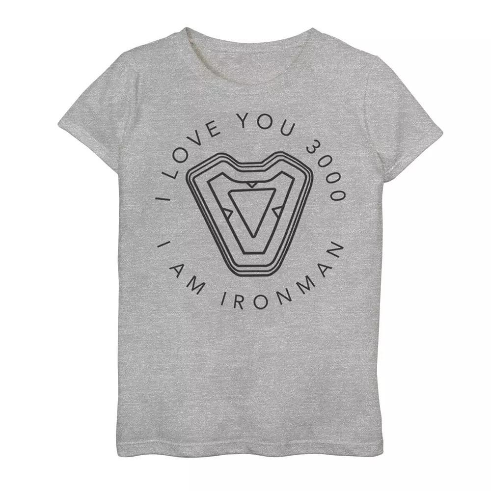 Girls 7-16 Marvel Avengers Endgame Iron Man I Love You 3000 Quote Circle Tee, Girls Product Image