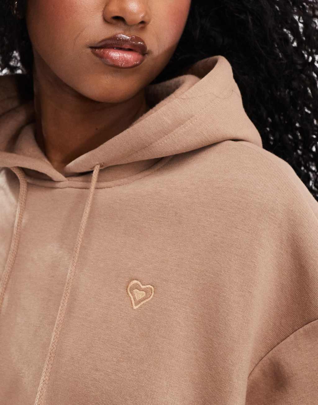 Miss Selfridge drop shoulder hoodie in mocha - part of a set Product Image