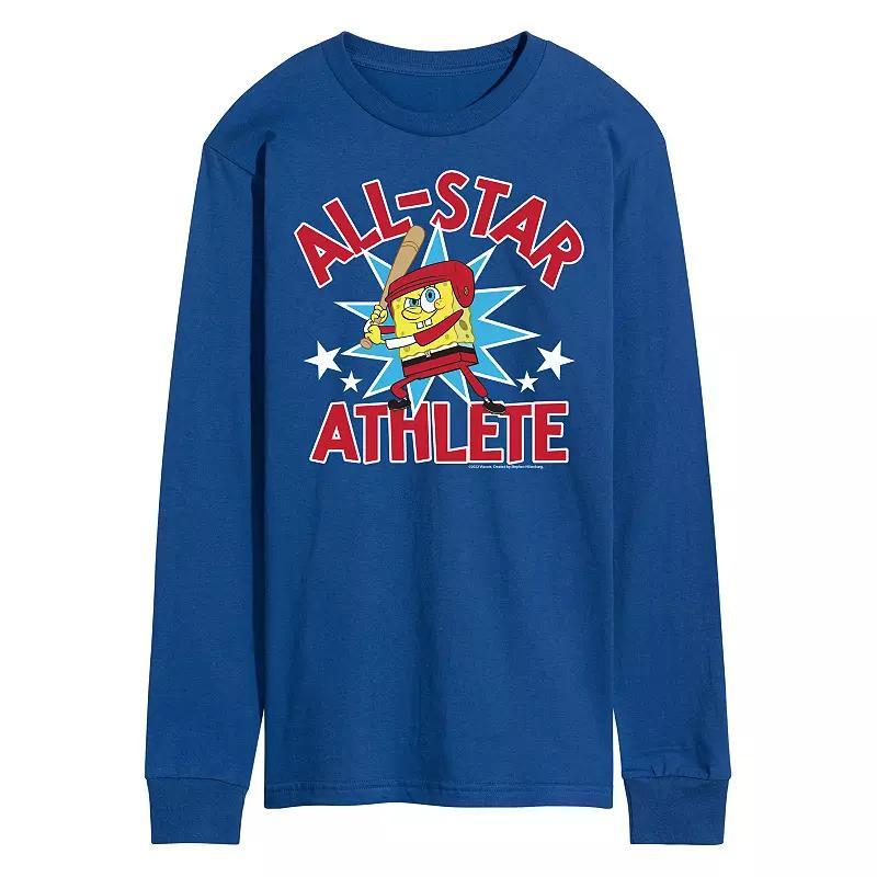 Mens Nickelodeon SpongeBob SquarePants All Star Athlete Long Sleeve Graphic Tee Product Image