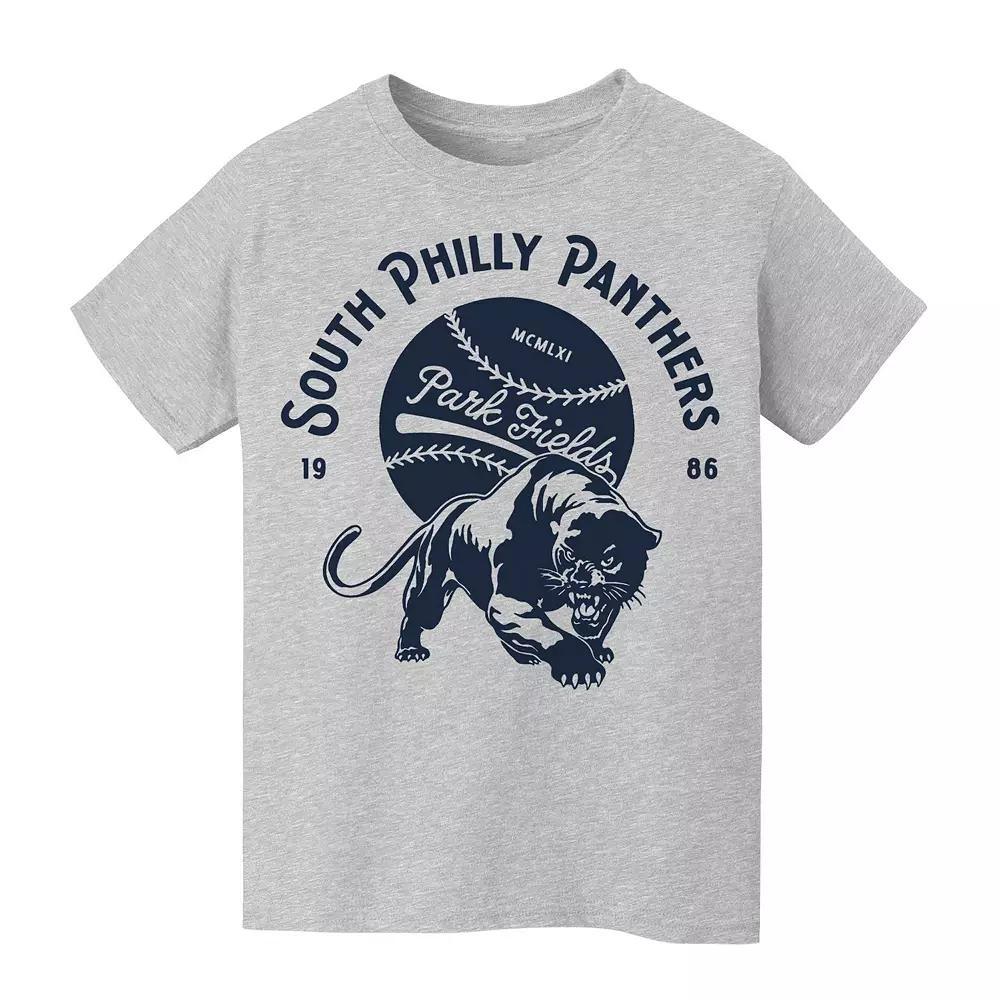 Kid's 8-20 South Philly Panthers Navy Graphic Tee, Boy's, Size: Large, Sport Gray Product Image