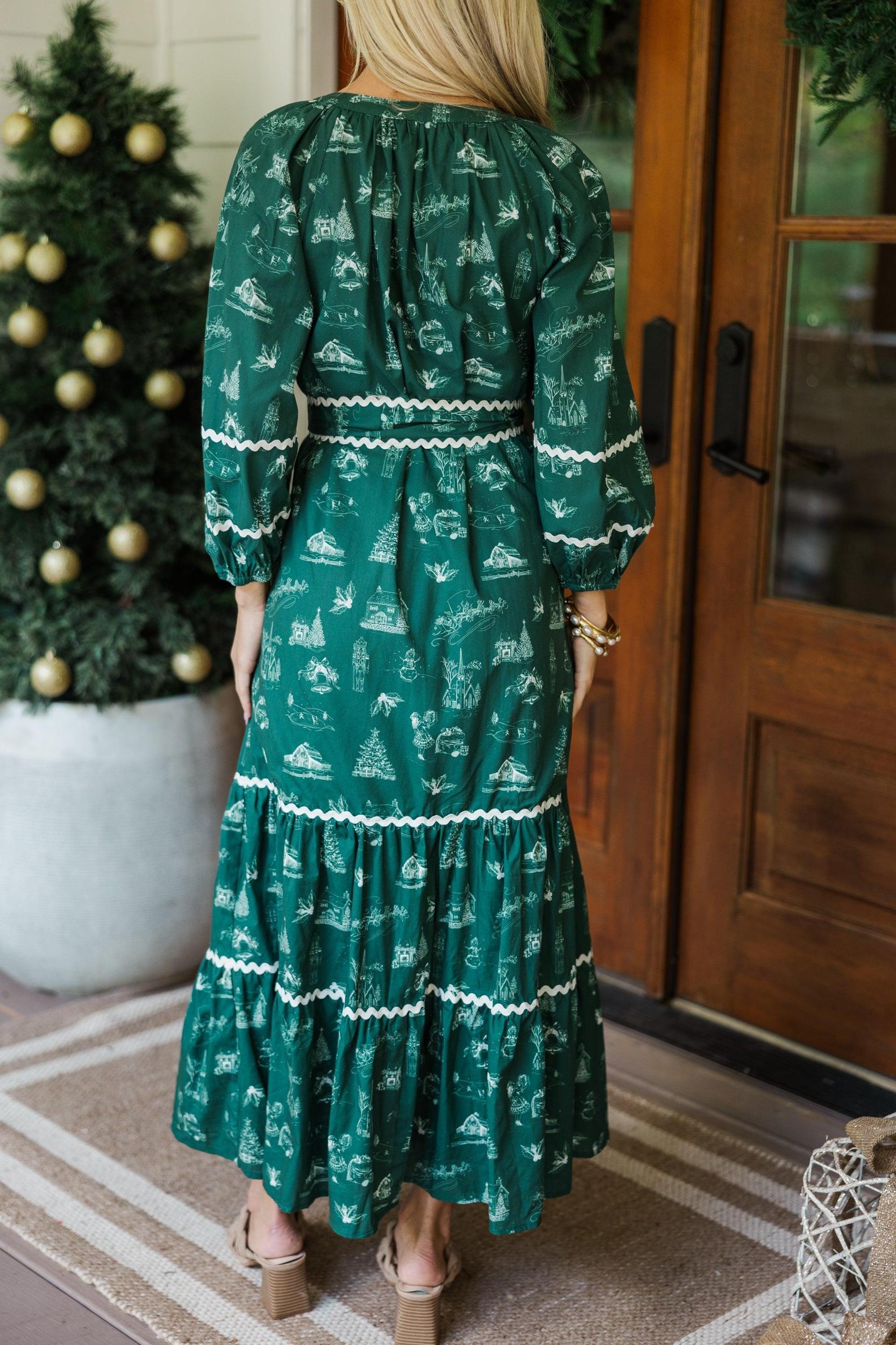 All Good Things Emerald Toile Midi Dress Female Product Image