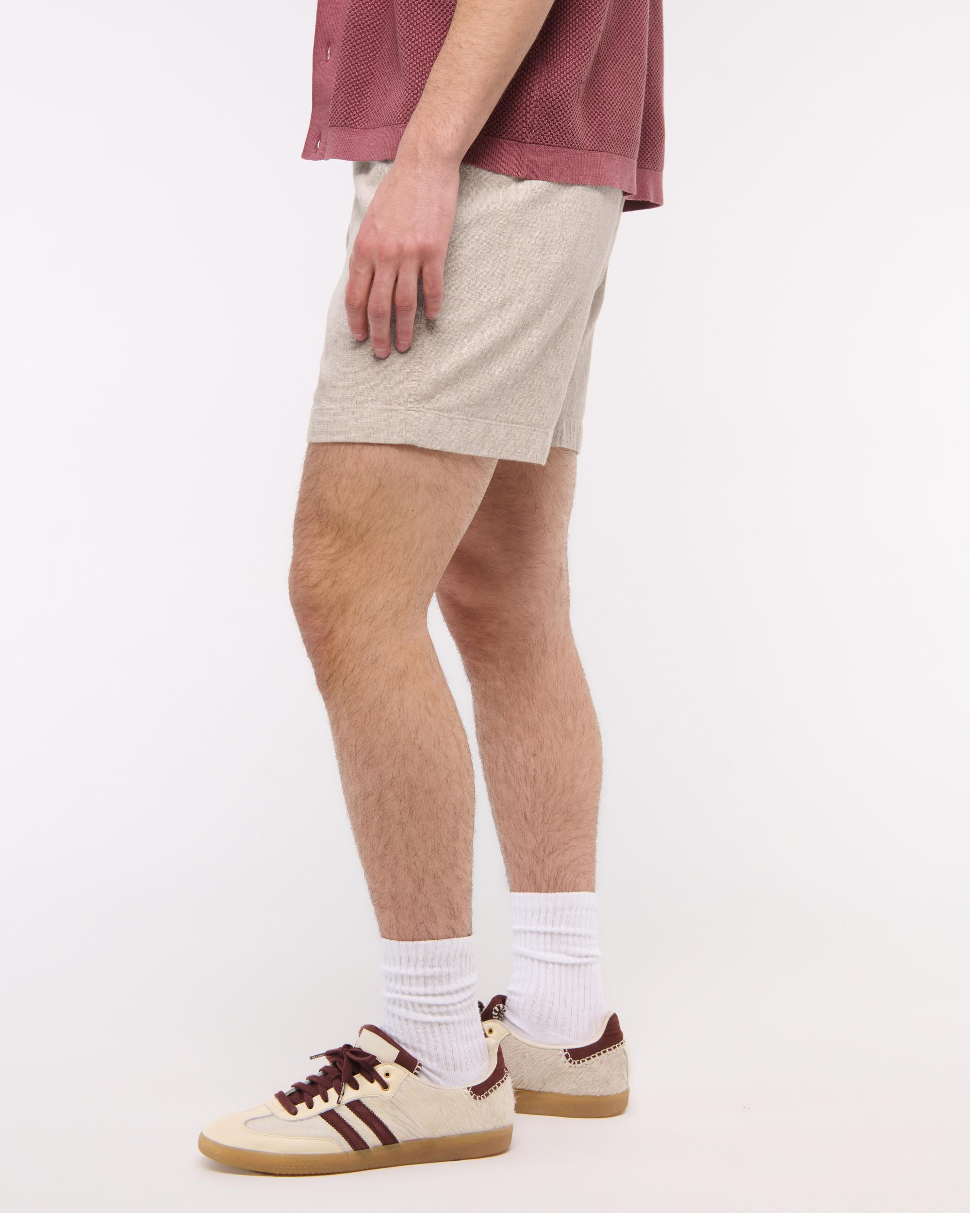 Linen-Blend Plainfront Short Product Image