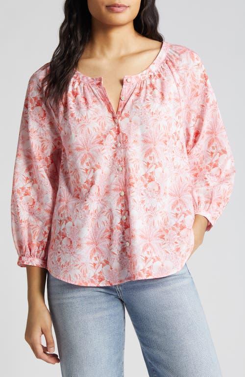 Tommy Bahama Petit Palma 3/4 Sleeve Top (Atlantis Teal) Women's Clothing Product Image