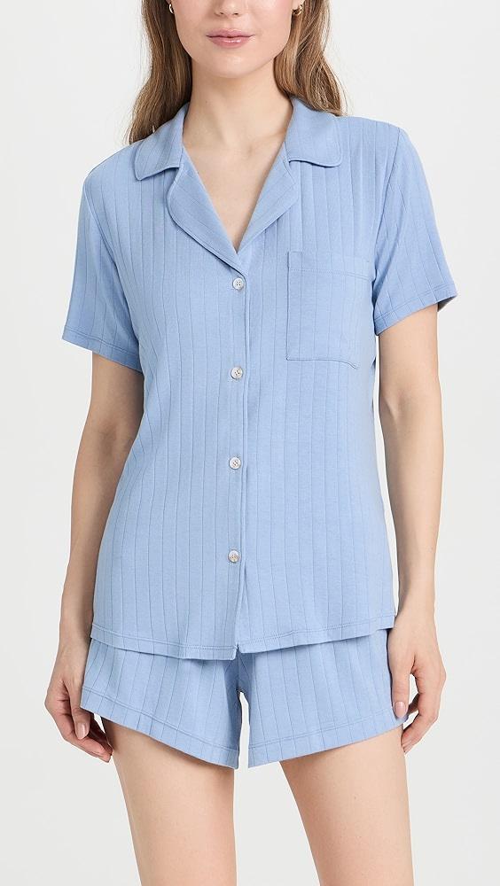 Eberjey Gisele Rib Relaxed Short PJ Set | Shopbop Product Image