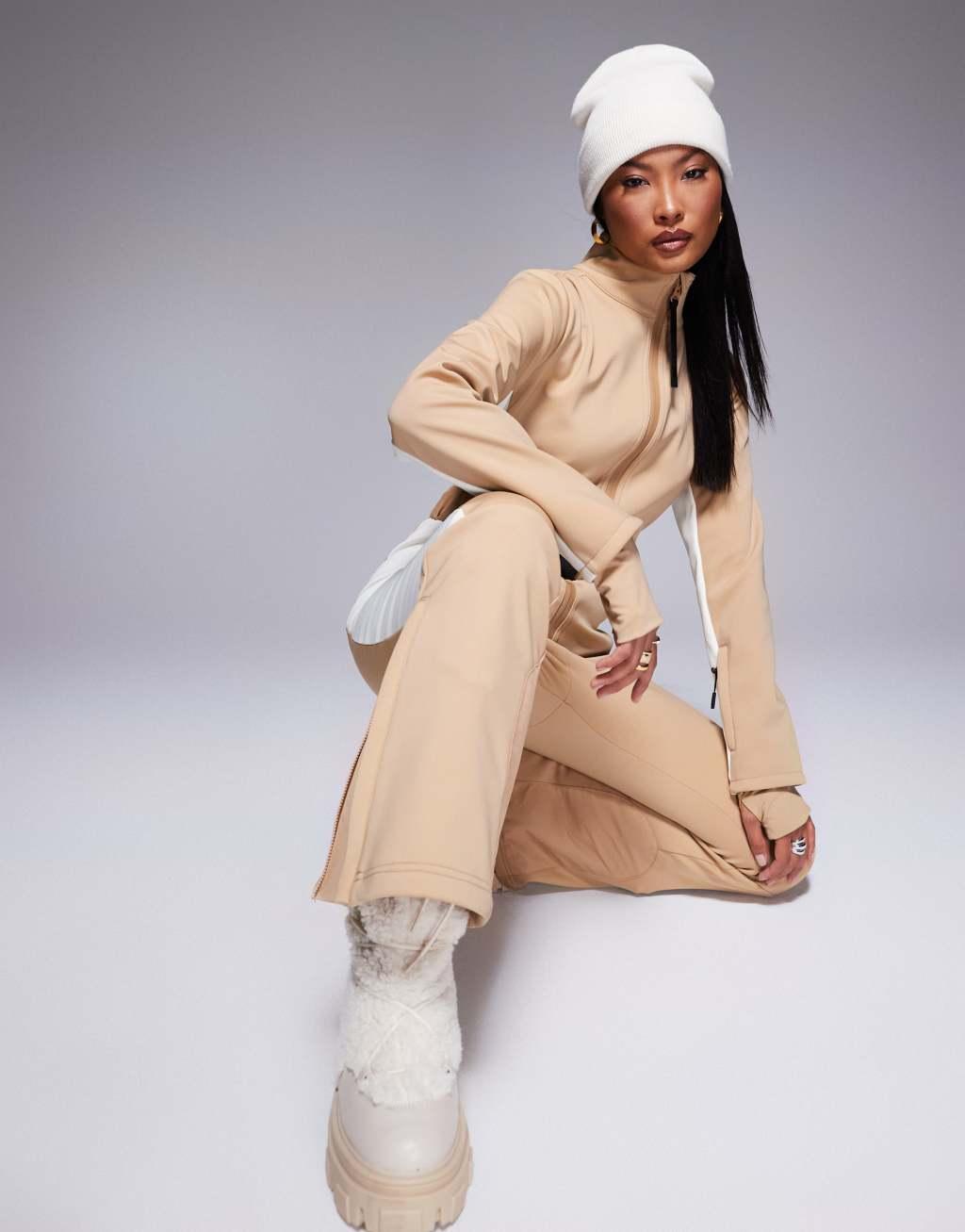 4505 Petite Ski soft shell water repellent insulated ski suit in caramel  Product Image