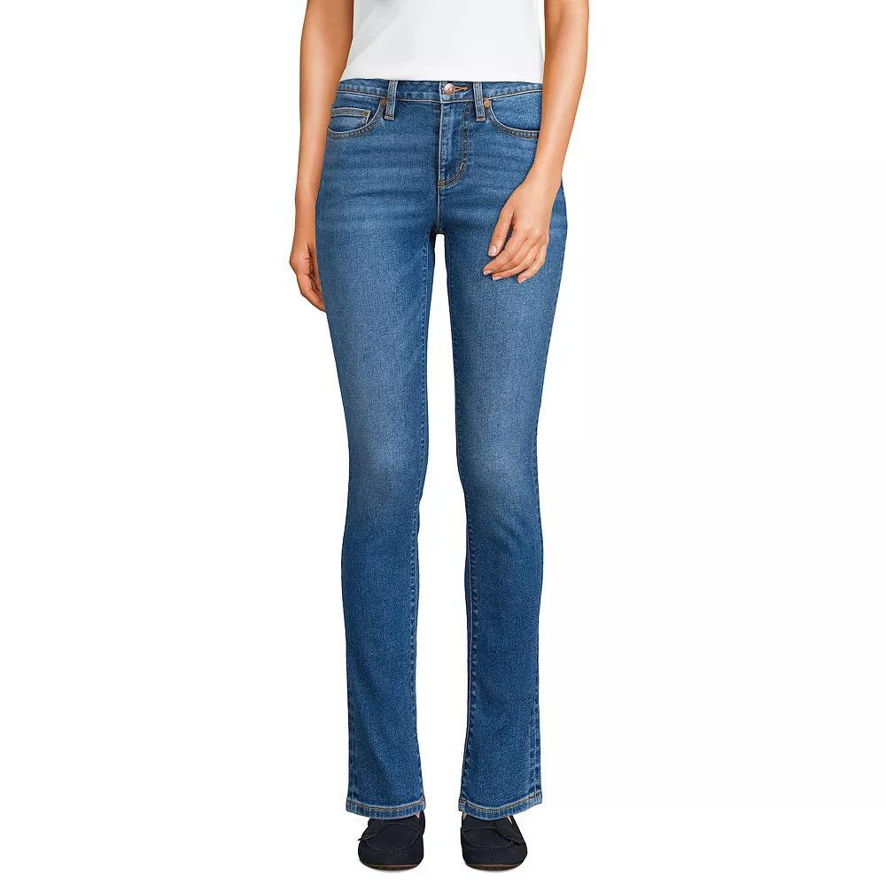 Women's Lands' End Recover Mid Rise Slim Leg Jeans, Size: 16, Blue Tide Blue Product Image