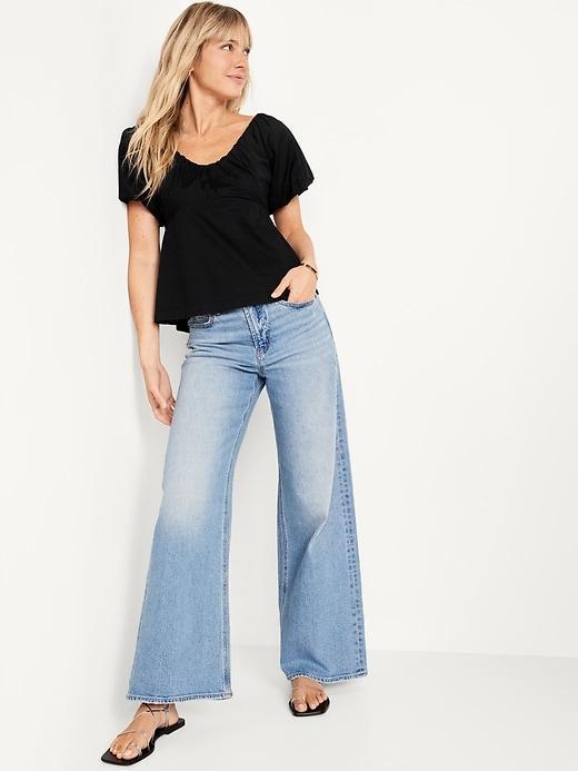 Waist-Defined V-Neck Top Product Image
