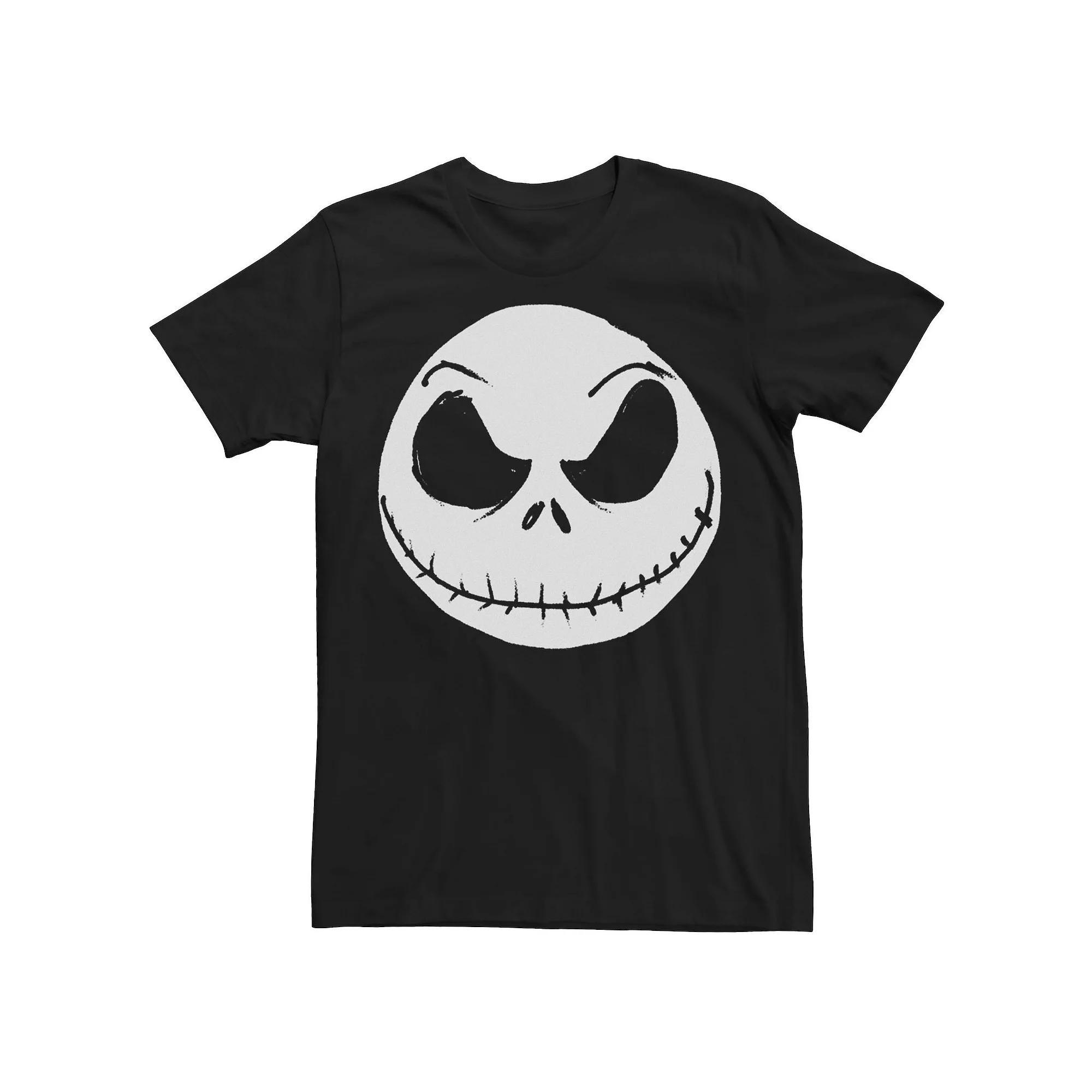 Disney's The Nightmare Before Christmas Jack Skellington Men's Face Tee, Size: Medium, Black Product Image