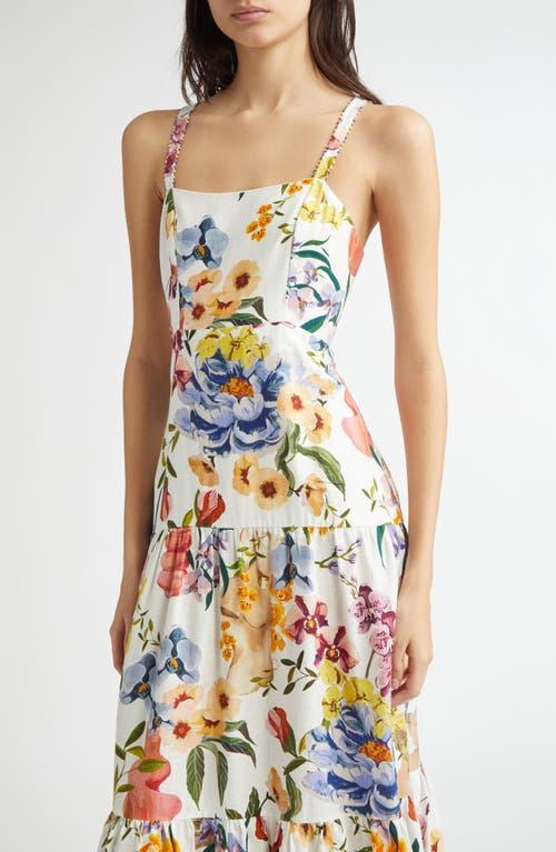 FARM RIO Off-white Greek Garden Lenzing Ecovero Euroflax Maxi Dress In Greek Garden Off-white Product Image