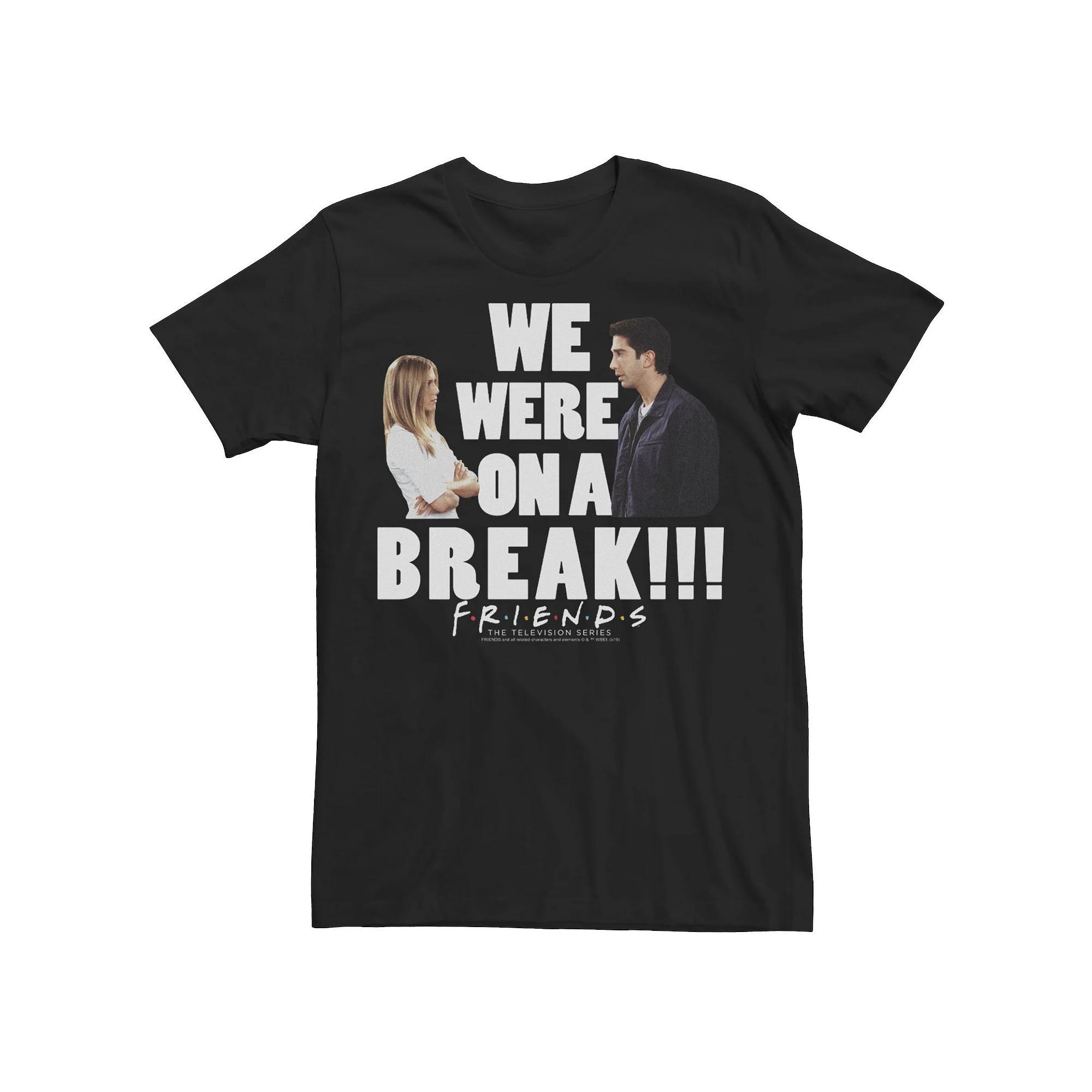 Men's Friends Ross And Rachel We Were On A Break!!! Graphic Tee, Size: XXL, Black Product Image