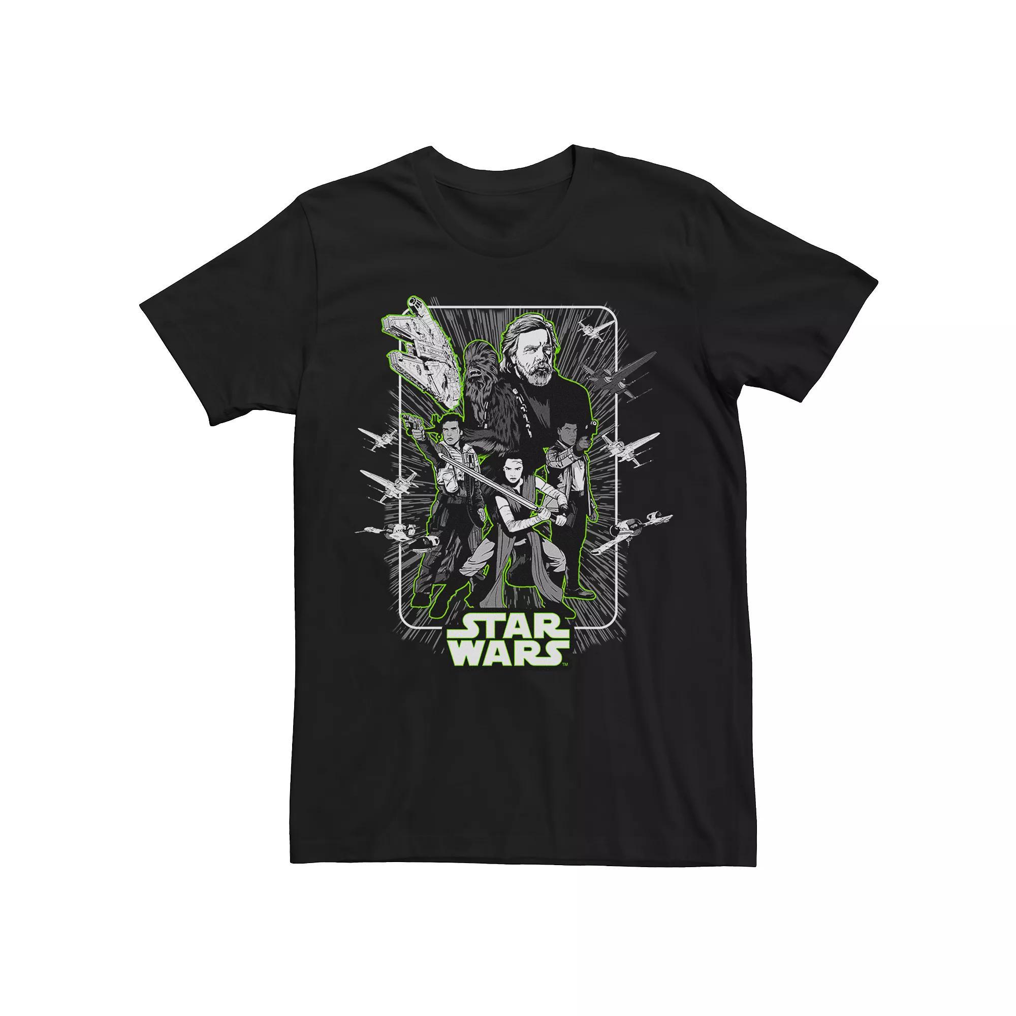 Men's Star Wars Neon Heroes Tonal Poster Tee, Size: XXL, Black Product Image