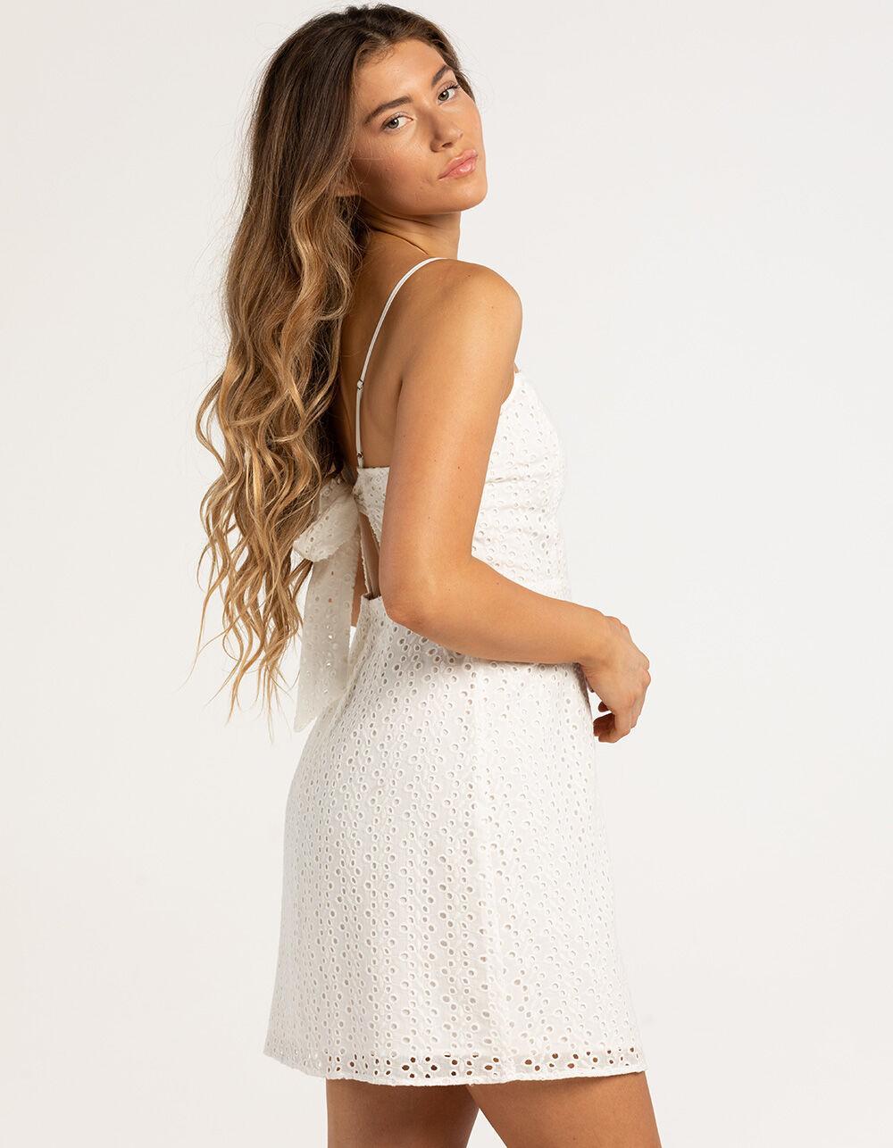 RSQ Womens Eyelet Short Dress - WHITE Product Image