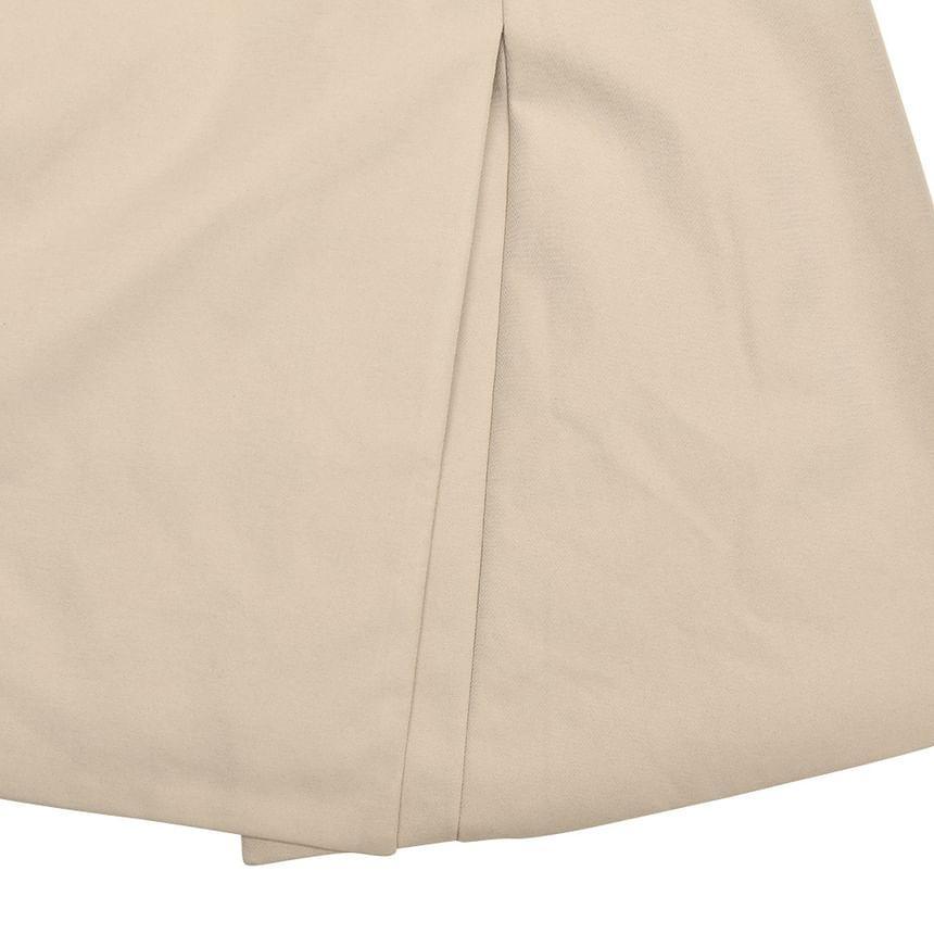 Strapless Double Breasted Plain Mini A-Line Dress Product Image