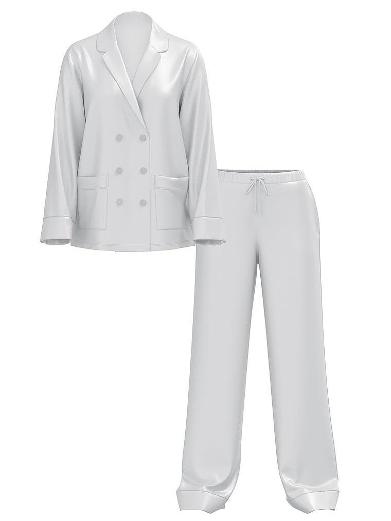 Luxe Satin Double -Breasted Long Pajama Set Product Image