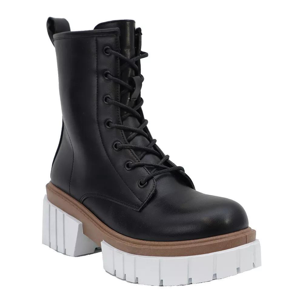 Yoki Mikeey-18 Women's Lace-Up Lugsole Boots, Size: 6, Black Product Image
