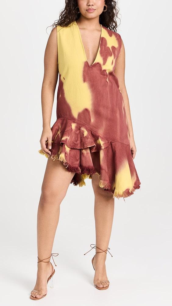 Marques Almeida Drill Tie Dye V Neck Dress | Shopbop Product Image