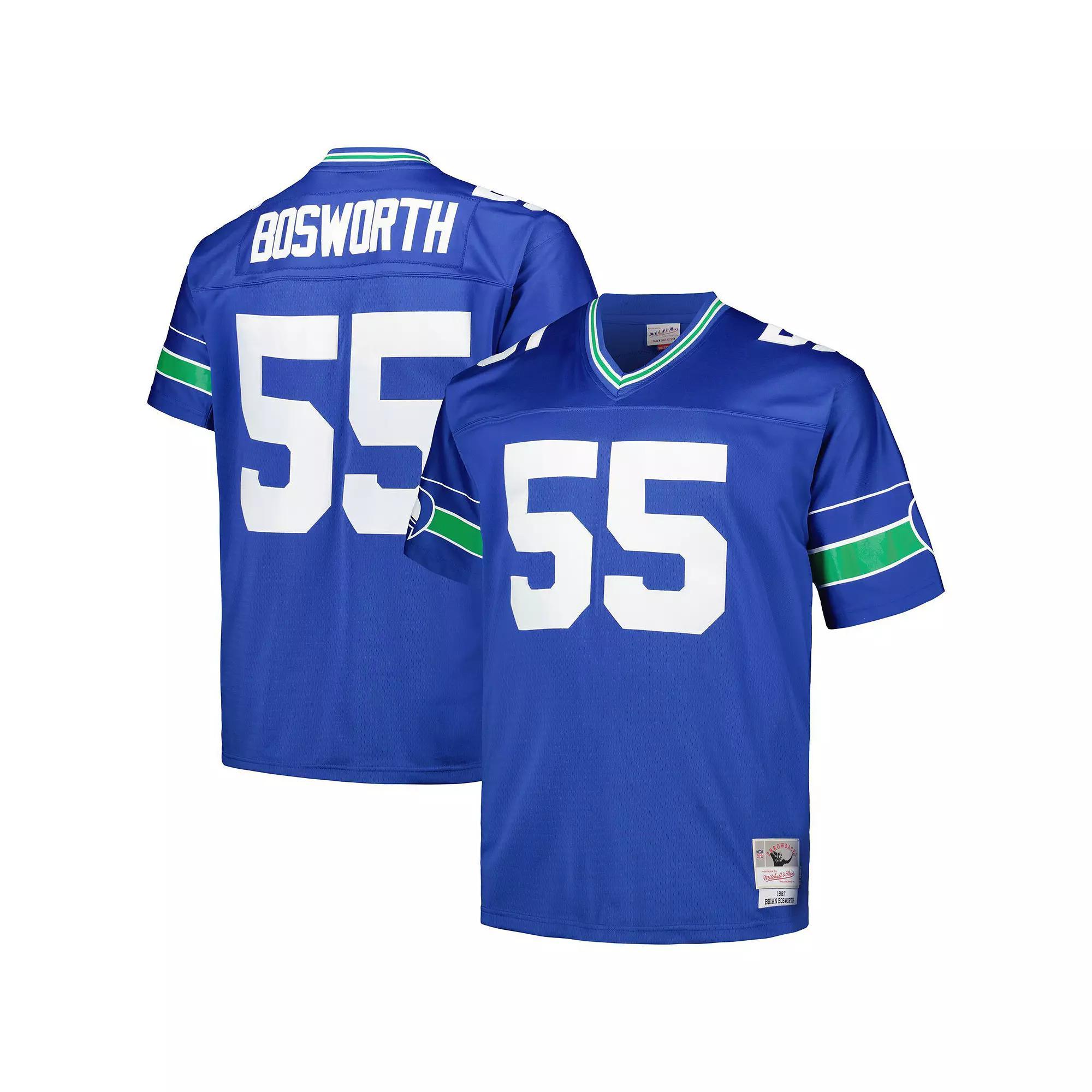 Men's Mitchell & Ness Brian Bosworth Royal Seattle Seahawks Big & Tall 1987 Legacy Retired Player Jersey, Size: 4XB, Blue Product Image