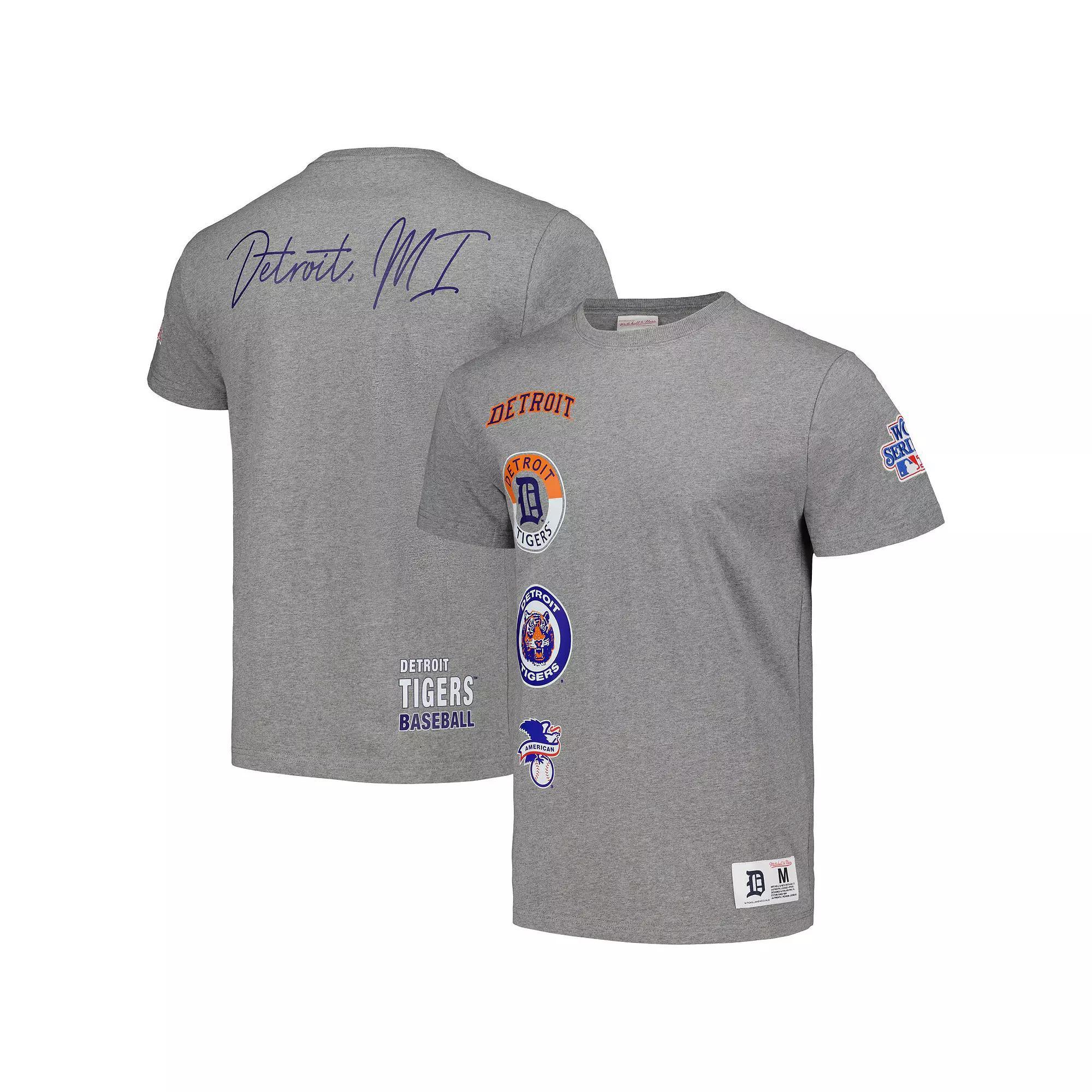 Mens Mitchell & Ness Heather Gray Detroit Tigers Cooperstown Collection City Collection T-Shirt Product Image