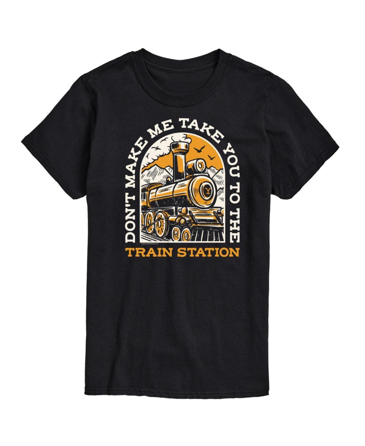 Mens Yellowstone Take You Train Station Graphic Tee Blue Product Image
