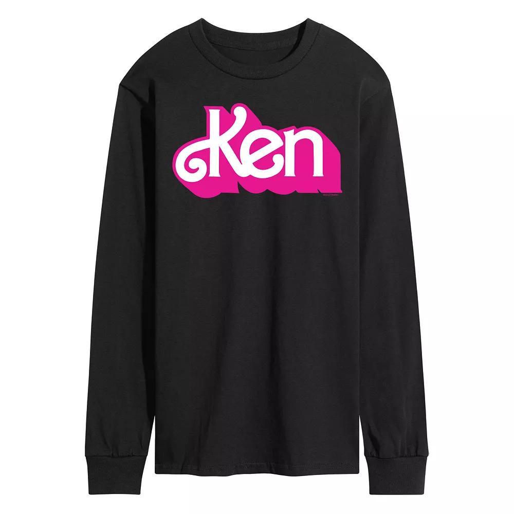 Men's Barbie Ken Logo Long Sleeve, Size: XXL, Black Product Image